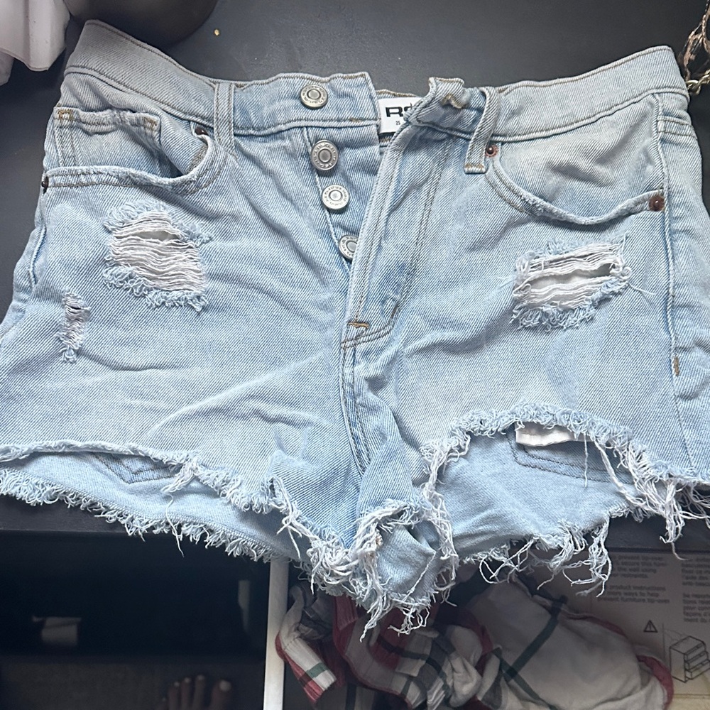 RSQ Light Blue Distressed Jean Shorts